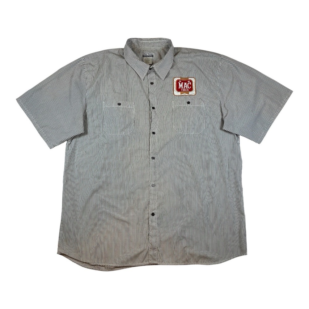 Mac Tools Men's 3XL Button Up Chicory Mechanic Workwear Shirt Patch Graphic Work